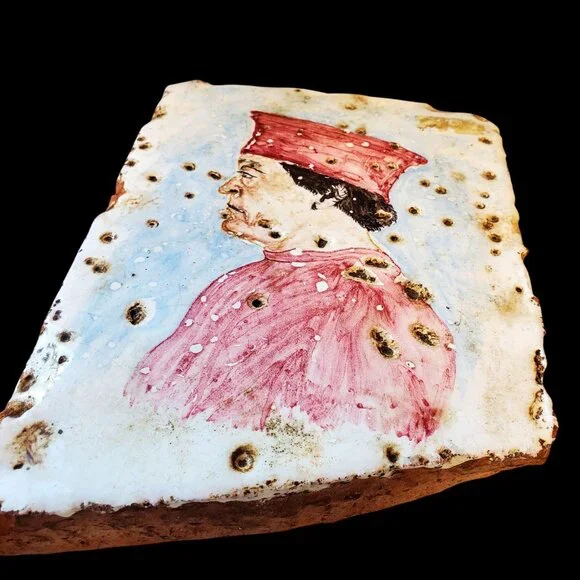 Duke de Montefelto Portrait Copy Hand-Painted Ceramic Tile - Picture 12 of 13